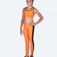 Легинсы для фитнеса, 156417-0222, цвет: оранжевый+черный - Легинсы для фитнеса, 156417-0222, цвет: оранжевый+черный
