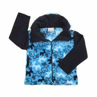 Куртка флисовая с капюшоном, 193414-8529, цвет: олень голубой+темно-синий - Куртка флисовая с капюшоном, 193414-8529, цвет: олень голубой+темно-синий