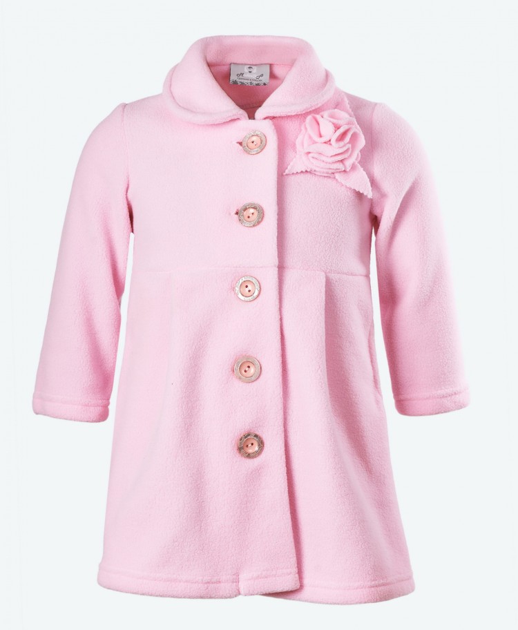 Пальто флисовое без подклада, 183914-0800, цвет: Розовый