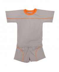Комплект шорты+футболка, 100415-1302, цвет: Серый+оранжевый