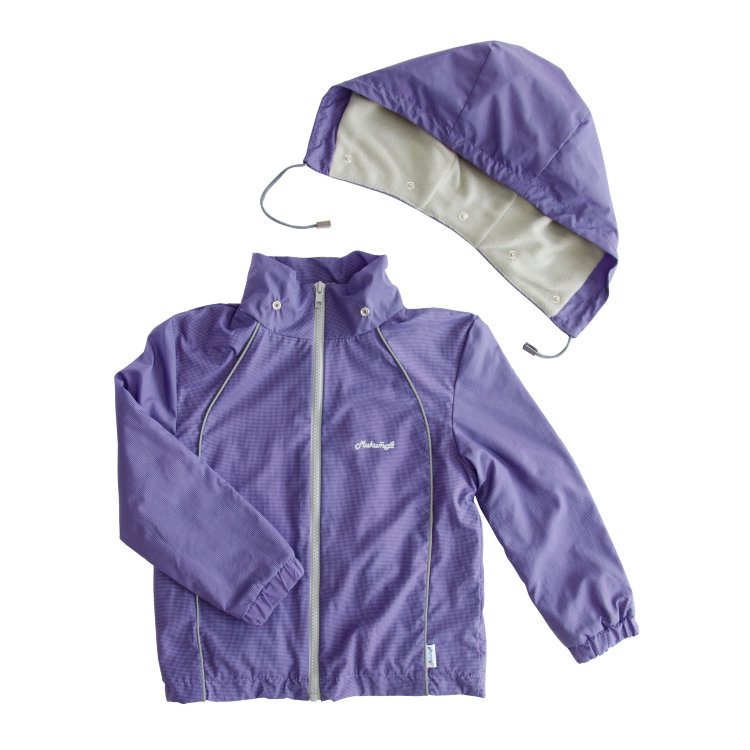 Куртка демисезонная на флисовом подкладе, 197214-0789, цвет: фиолетовая клетка