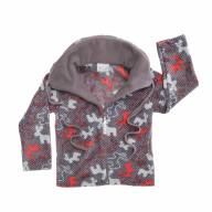 Куртка флисовая с капюшоном, 193414-8100, цвет: олень серый - Куртка флисовая с капюшоном, 193414-8100, цвет: олень серый