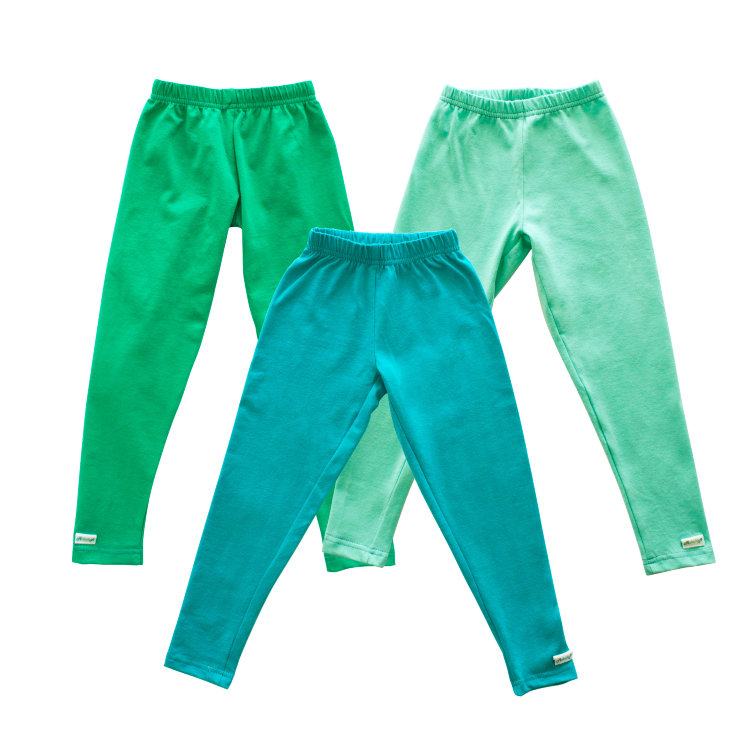 Комплект легинсов, 3 шт, 106514-1142, цвет: зеленый+ментоловый+лазурный