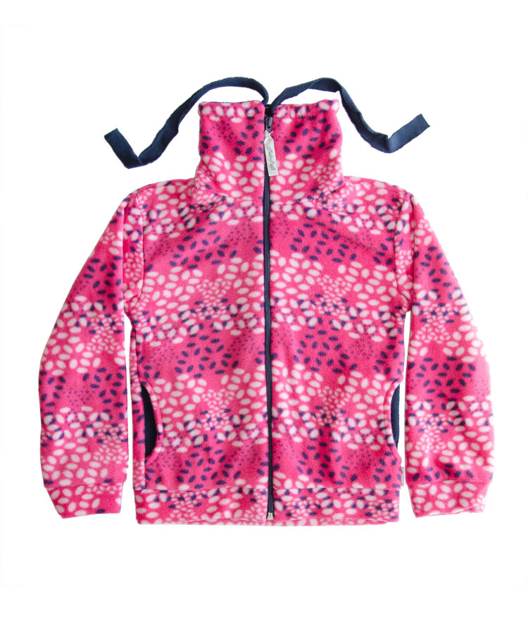 Куртка флисовая, 192715-8029, цвет: Барбариска розовая+темно-синий