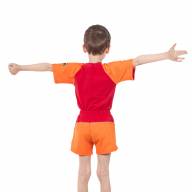 Комплект шорты+футболка, 101616-0102, цвет: Красный+оранжевый - Комплект шорты+футболка, 101616-0102, цвет: Красный+оранжевый