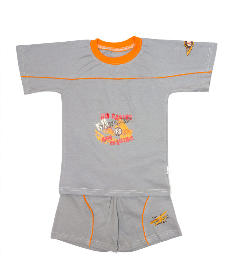 Комплект шорты+футболка, 101616-1302, цвет: Серый+оранжевый