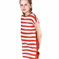 Платье-туника с карманами, 160217-9901, цвет: полоса+красный - Платье-туника с карманами, 160217-9901, цвет: полоса+красный