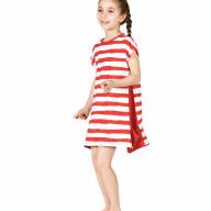 Платье-туника с карманами, 160217-9901, цвет: полоса+красный - Платье-туника с карманами, 160217-9901, цвет: полоса+красный