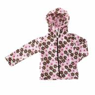 Куртка флисовая с капюшоном, 193414-8208, цвет: цветочки+розовый - Куртка флисовая с капюшоном, 193414-8208, цвет: цветочки+розовый