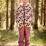 Куртка флисовая с капюшоном, 193414-8208, цвет: цветочки+розовый - Куртка флисовая с капюшоном, 193414-8208, цвет: цветочки+розовый