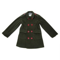 Пальто двубортное флисовое с подкладом, 1305-016-3000, цвет: Хаки